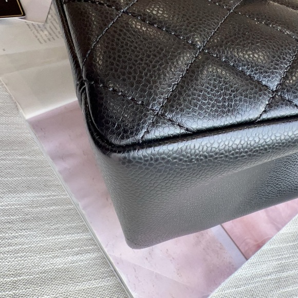 Chanel Caviar GST Black Quilted Shopping Tote Gold - Picture 5 of 13